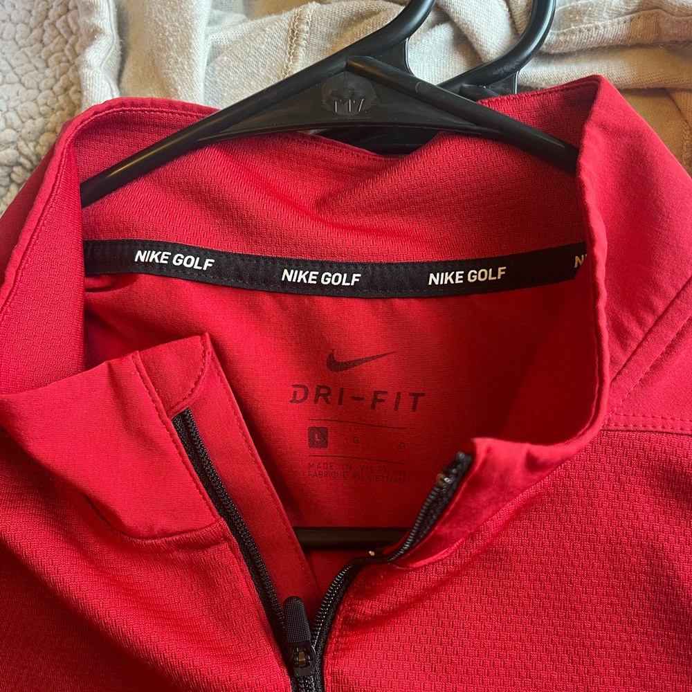 Nike Red Dri-Fit Golf Pullover